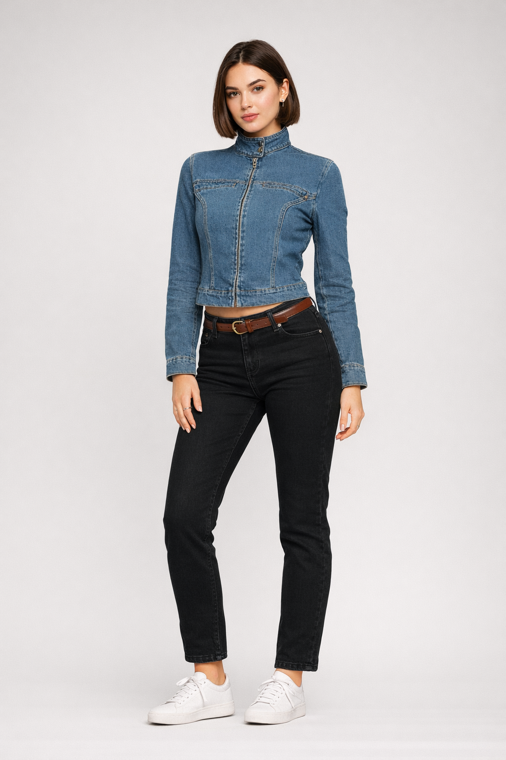 Avenida Stretchy Denim Moto Jacket