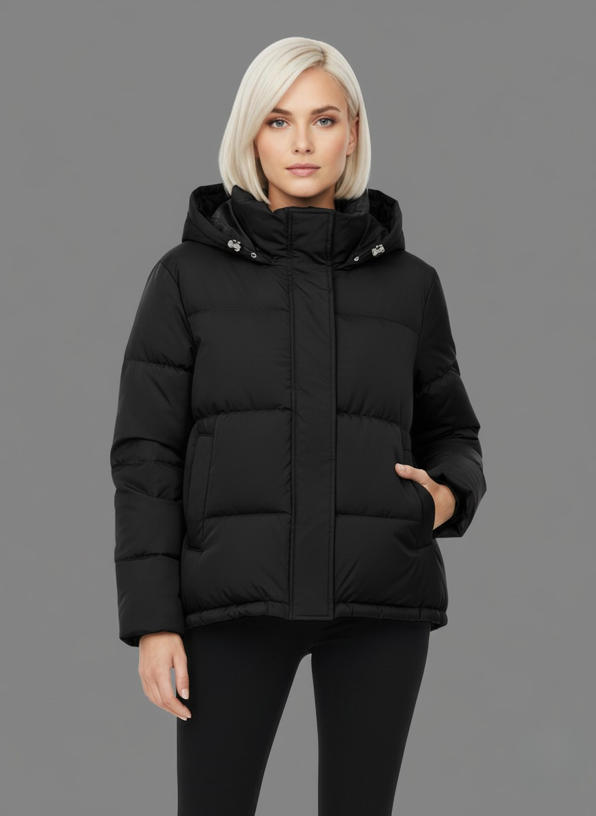 Serena Puffer Jacket in Black