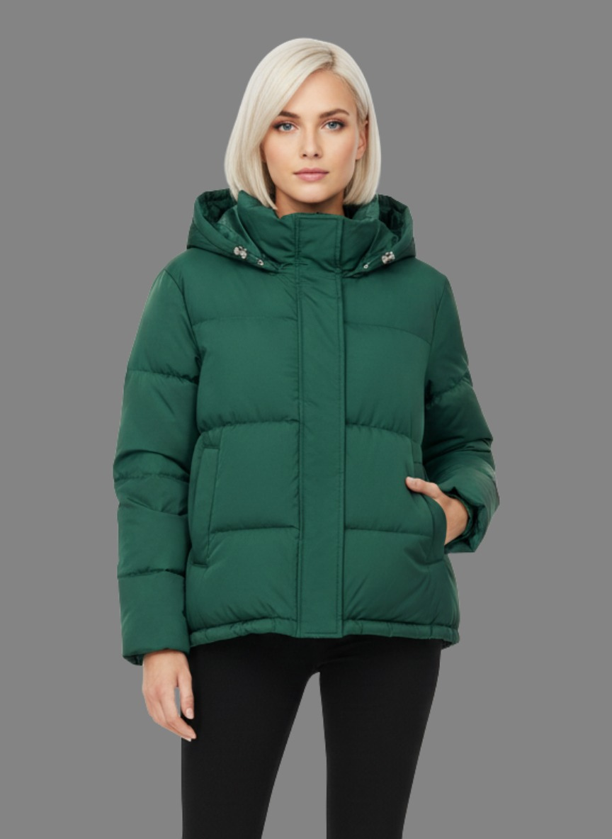Serena Puffer Jacket in Green